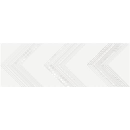 White Chevron 10"X30"