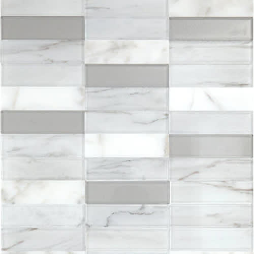 White Carrara & Glass Straight Stack