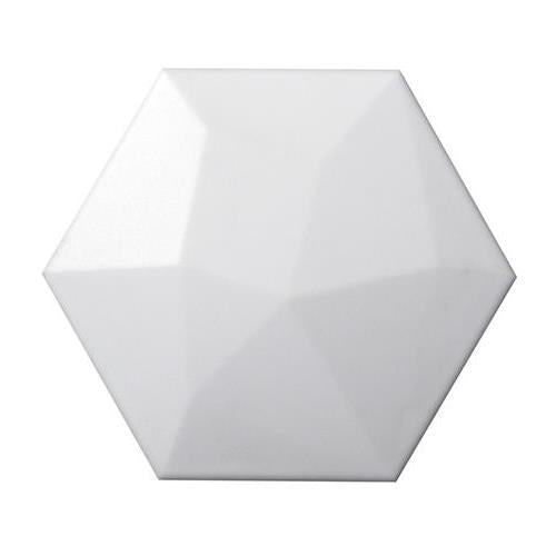 White Hexagon High 6"X7"