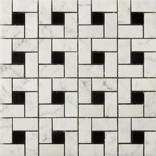 Pinwheel -12" X 12" Mosaic Mesh Honed