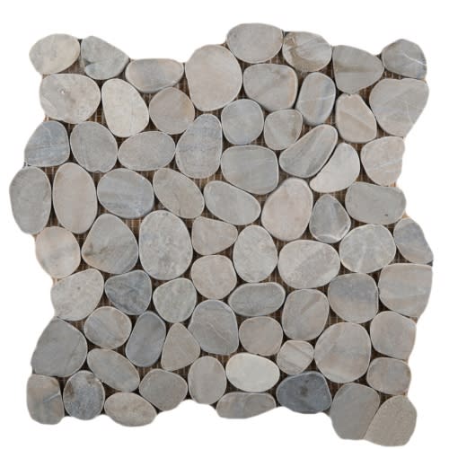 Silver 12" X 12" Flat Pebbles