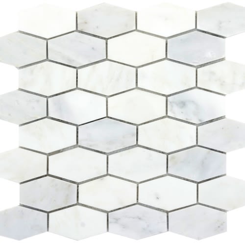 Winter Frost Hexagon Wide Mosaic - Mesh Mosaic